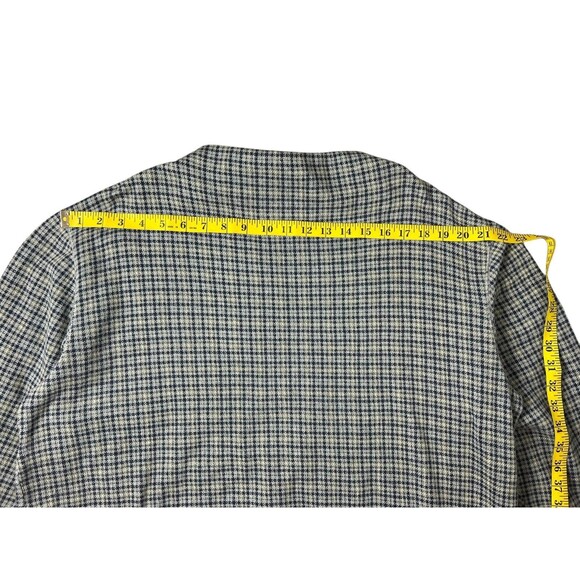 Vintage Liz & Co Drawstring Hem Knit Top with Pockets  Size L  Blue Houndstooth - Picture 6 of 11